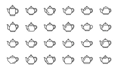Obraz premium Collection of black and white food and drink icons, coffee, tea, candy, chocolate, ice cream, snacks, pizza, popcorn, pretzel, sausage, fried egg, milkshake, cold drinks, breakfast and dessert line ve