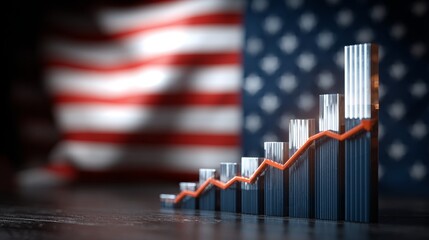 Rising Financial Graph and US Economy Concept