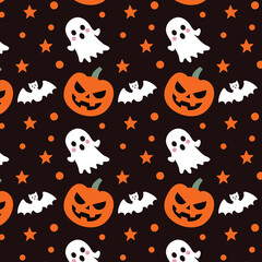 halloween hand drawn seamless pattern design