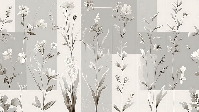 Vintage Floral Wallpaper Pattern Design - Powered by Adobe
