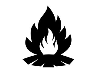campfire flame black silhouette vector,campfire flame  icon