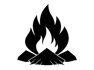 campfire flame black silhouette vector,campfire flame  icon