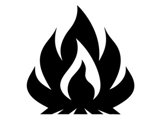 campfire flame black silhouette vector,campfire flame  icon