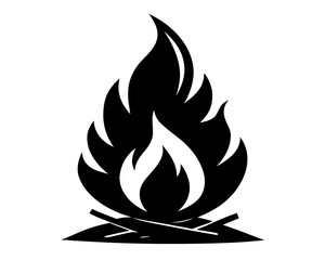 campfire flame black silhouette vector,campfire flame  icon