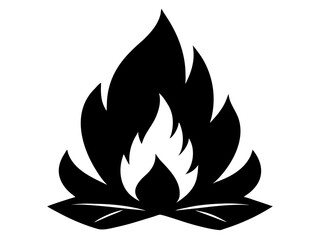 campfire flame black silhouette vector,campfire flame  icon