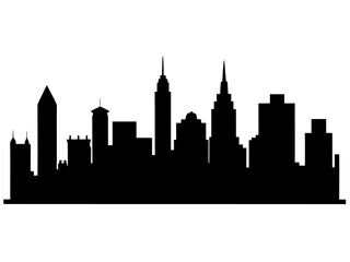 Fototapeta premium Cityscapes and Skylines black silhouette vector illustration