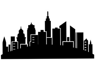 Fototapeta premium Cityscapes and Skylines black silhouette vector illustration