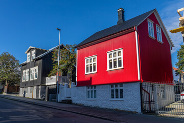 Maison colorée typique de Reykjavik, en Islande