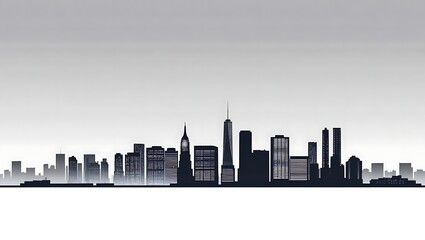 Naklejka premium Modern City Skyline Silhouette Graphic