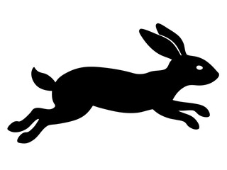  jumping Bunny silhouette vector,Leaping Bunny  vector icon