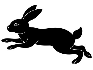  jumping Bunny silhouette vector,Leaping Bunny  vector icon