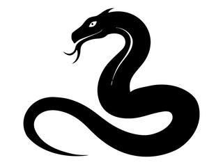 Snake silhouette vector illustration,Black Snake icon