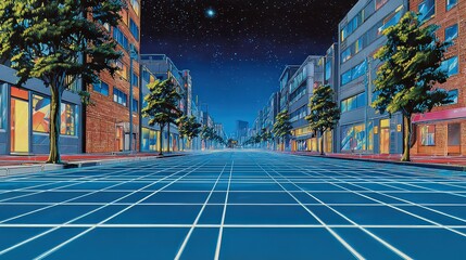 Glowing 80s Japanese Cityscape Album Art