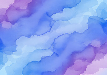 Obraz premium Abstract Watercolor Wash: The ethereal beauty of an abstract watercolor wash, evoking feelings of serenity. This artwork showcase smooth gradients of blue and purple hues. 