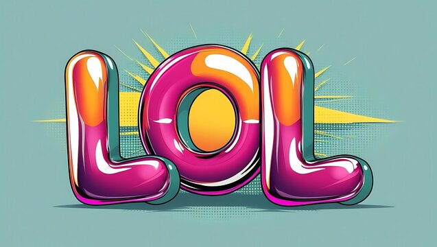 Colorful LOL Acronym in Bubble Letters