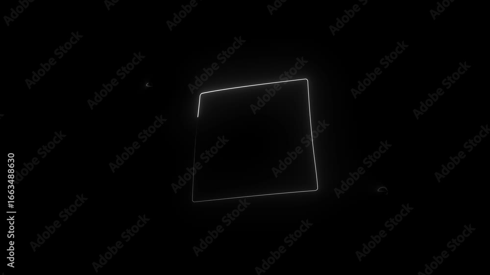 Poster glowing neon square frame glowing neon, graphic, square creating light enhancing visual and design g