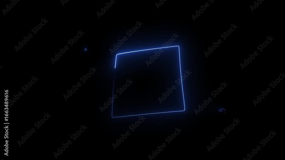 Poster glowing neon square frame glowing neon, graphic, square creating light enhancing visual and design g