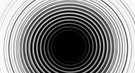 Obraz premium Monochrome Abstract Concentric Circles Creating a Vortex Effect - A Visual Exploration of Depth and Symmetry