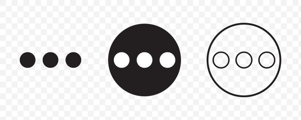 More, three dots, settings filled icon in transparent background, basic app and web UI bold line icon, EPS10.