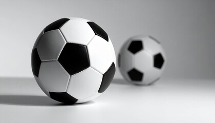 Naklejka premium Soccer Balls Classic Black and White Design, Close-up Photography