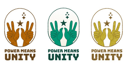 Vector realistic t-shirt design on power means unity typography for white tee shirt