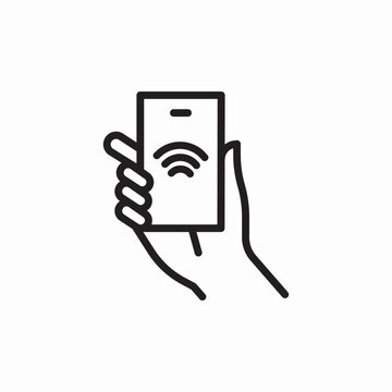 hand phone wifi icon sign vector