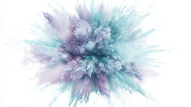 Colorful Powder Explosion in Turquoise and Purple