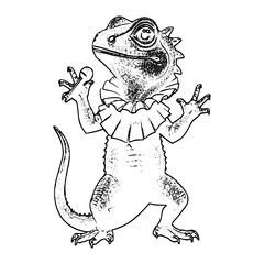 Adorable cartoon lizard wearing a striped party hat, smiling with a cheerful expression. This transparent background design is perfect for stickers, memes, party themes, and fun digital projects.
