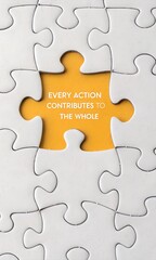Fototapeta premium Inspirational Puzzle Piece with Missing Section for Teamwork Concept