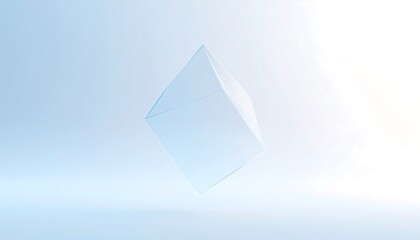 Abstract Diamond-Shaped Form Against Light Blue Background.