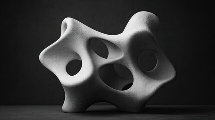 Abstract sculpted form against a dark background.