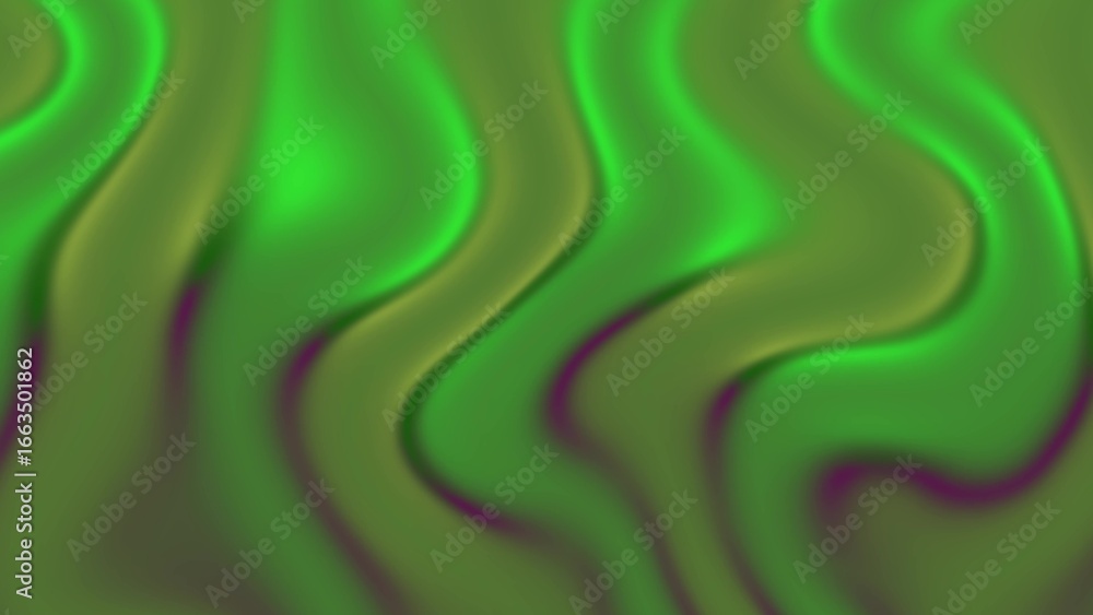 Poster vibrant green and purple undulating waves create a mesmerizing abstract flowing fabric texture backg