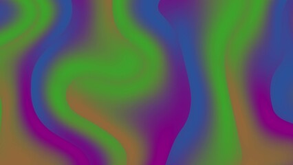 Vibrant psychedelic fluid art with swirling waves of green purple and blue colors