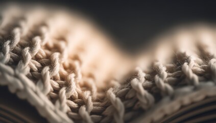 Close Up Open Book With Knitted Pages