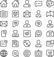 House mail person chat globe computer document icons
