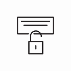 unlock message safety icon sign vector