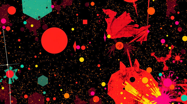 Color elements with X-ray effect, for grunge punk y2k collage design. Texture in the form of vector points. Vector.