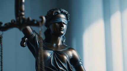 The Blindfolded Lady Justice Statue Symbolizing Fairness and Equality in Law