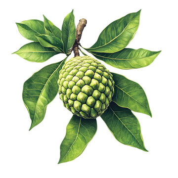 A photo  of Ilama (Annona diversifolia) featuring vibrant natural colors and intricately detailed textures  emphasize its smooth organic form