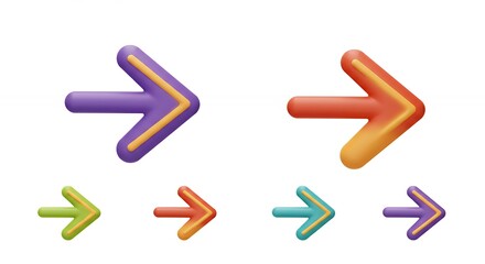 Colorful 3 d arrows graphic design elements