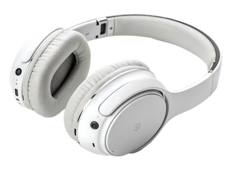 Sleek white wireless headphones capturing modern audio technology and design for music lovers and audiophiles perfect for studio work