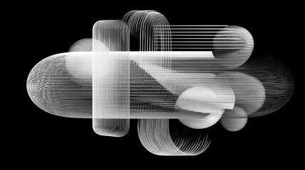 Abstract geometric design in grayscale.