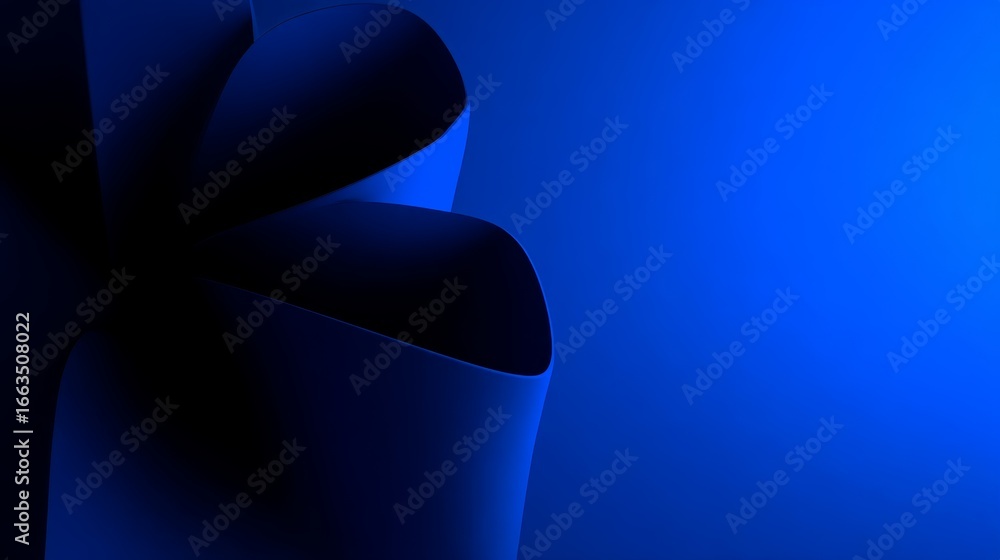 Poster abstract minimal background with smooth sapphire color and vibrant blue tones creating a glossy text