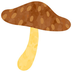 カサの大きな茶色のキノコ イラスト ベクター素材