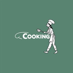 cooking logo design vector 