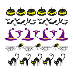 Obraz premium set of halloween icons Farm animals silhouette icon set collection with pets and wild animals in vector design