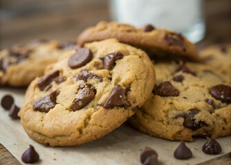 Delicious homemade chocolate chip cookies ready to eat