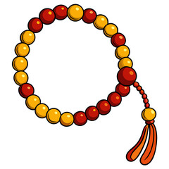 Obraz premium prayer beads vector illustration 