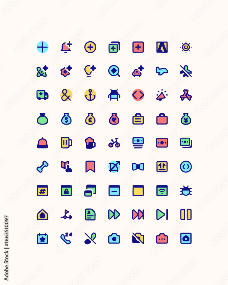 Aufkleber modern collection of pixel style icons ready for your app or web project, scalable and clean graphic