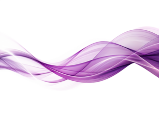 Flowing Purple Abstract Wave with White Highlights on violet lavender isolated on a transparent background